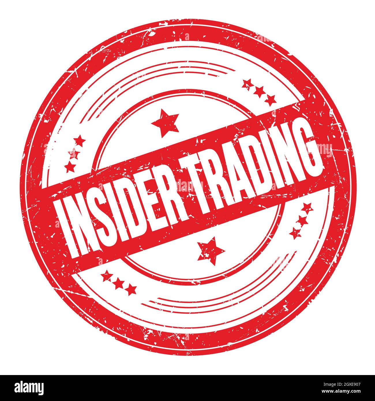 TESTO DI INSIDER TRADING sul timbro di texture grungy rotondo rosso. Foto Stock