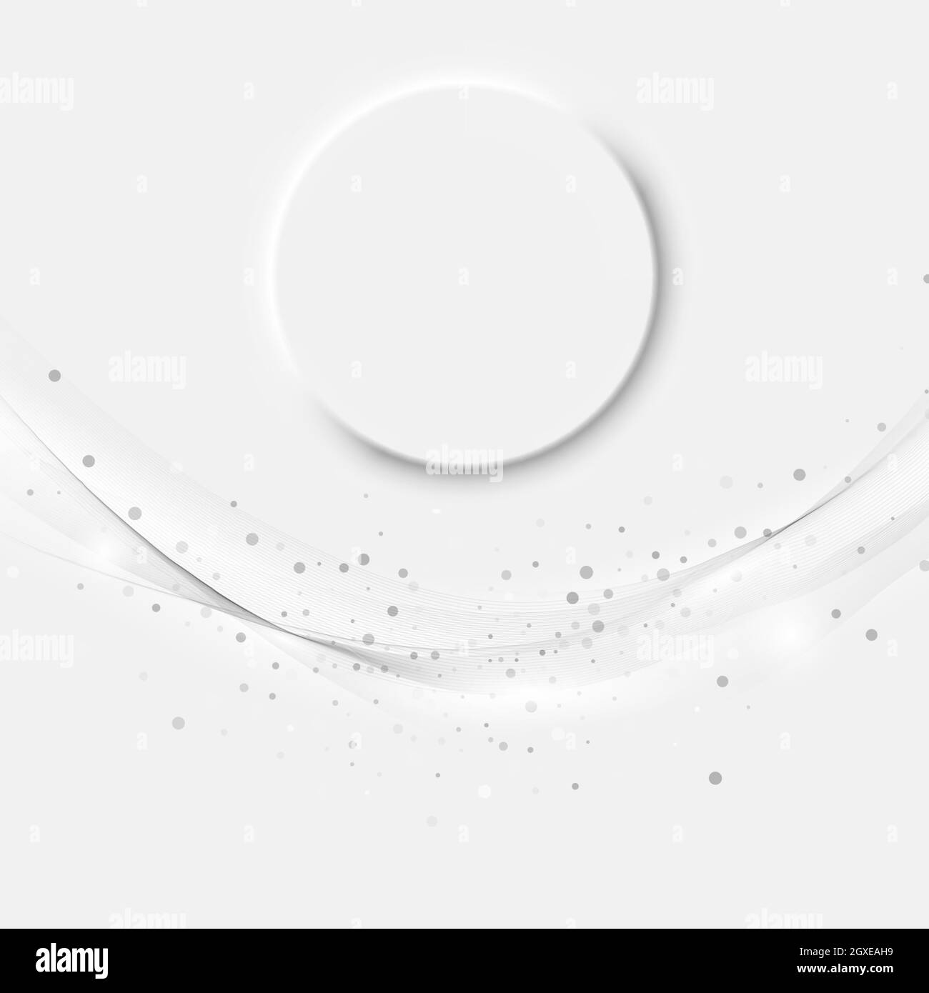 Astratto moderno design di certificazione grigio trasparente con linee di velocità con segno di spunta. Flusso d'onda grigia Illustrazione Vettoriale