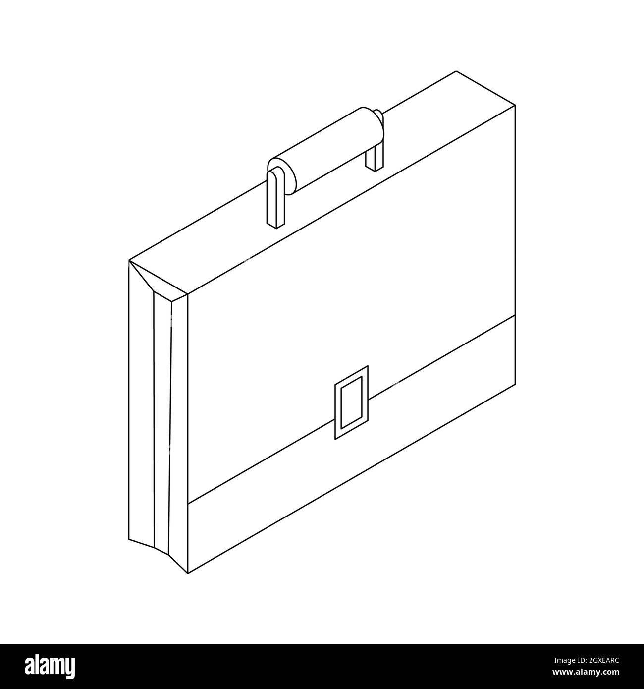 Icona valigetta in stile 3D isometrico isolata su sfondo bianco Foto Stock