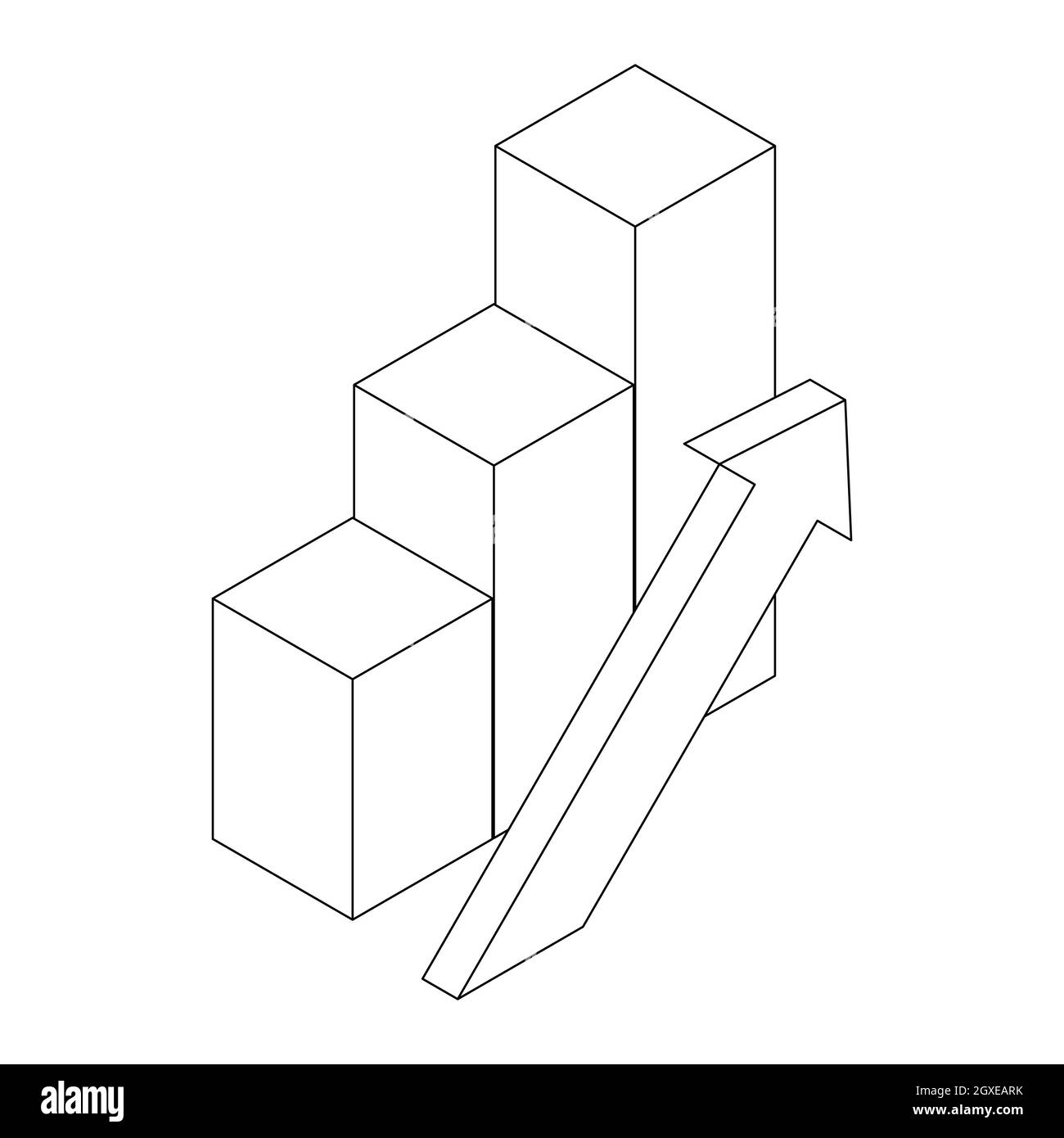 Icona del diagramma in stile 3D isometrico isolata su sfondo bianco Foto Stock