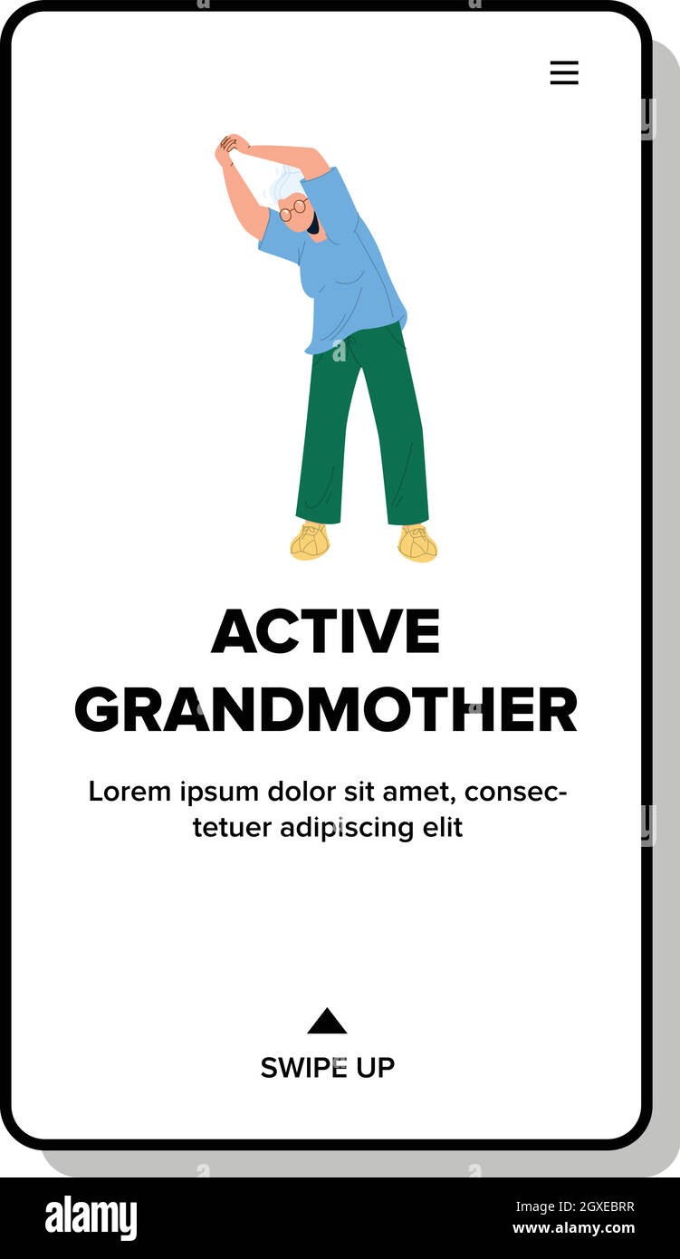 Nonna attiva che fa fisica Jerks Vector illustrazione Illustrazione Vettoriale