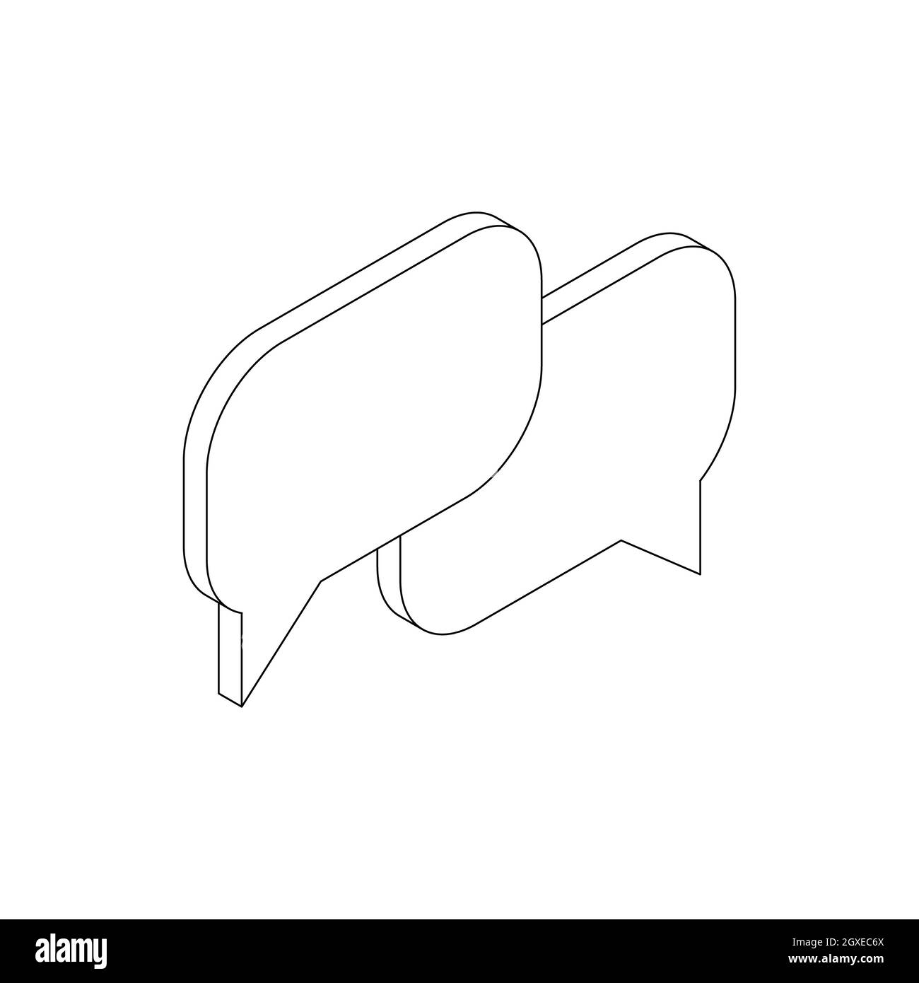 Icona fumetti vocali in stile 3D isometrico isolato su sfondo bianco Foto Stock