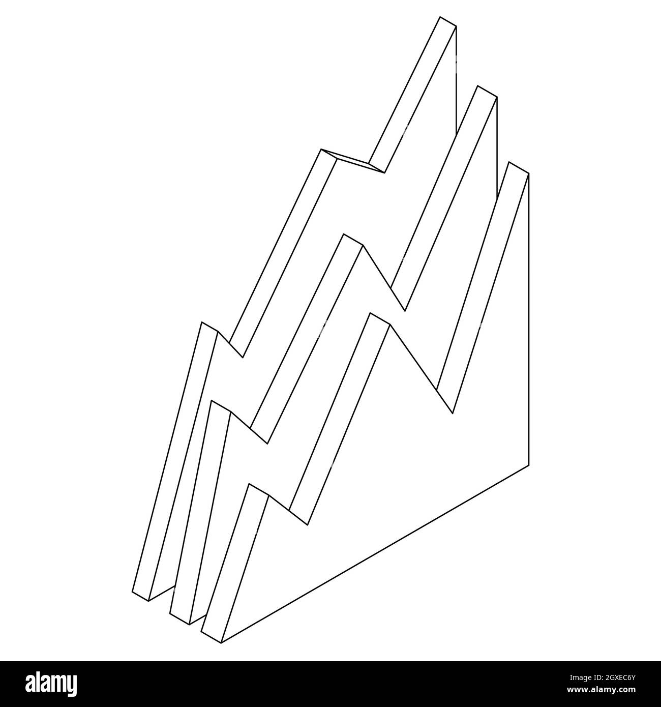 Icona del grafico aziendale in stile 3D isometrico isolata in bianco Foto Stock