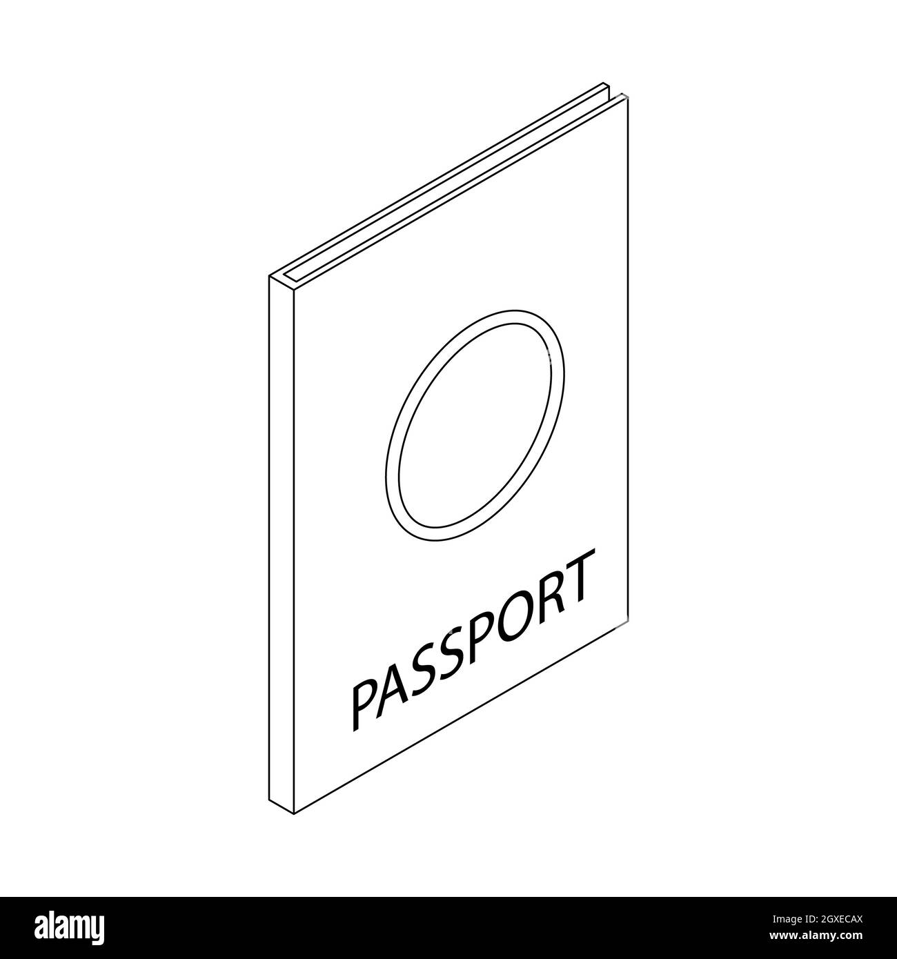Icona Passport in stile 3D isometrico isolata su sfondo bianco Foto Stock