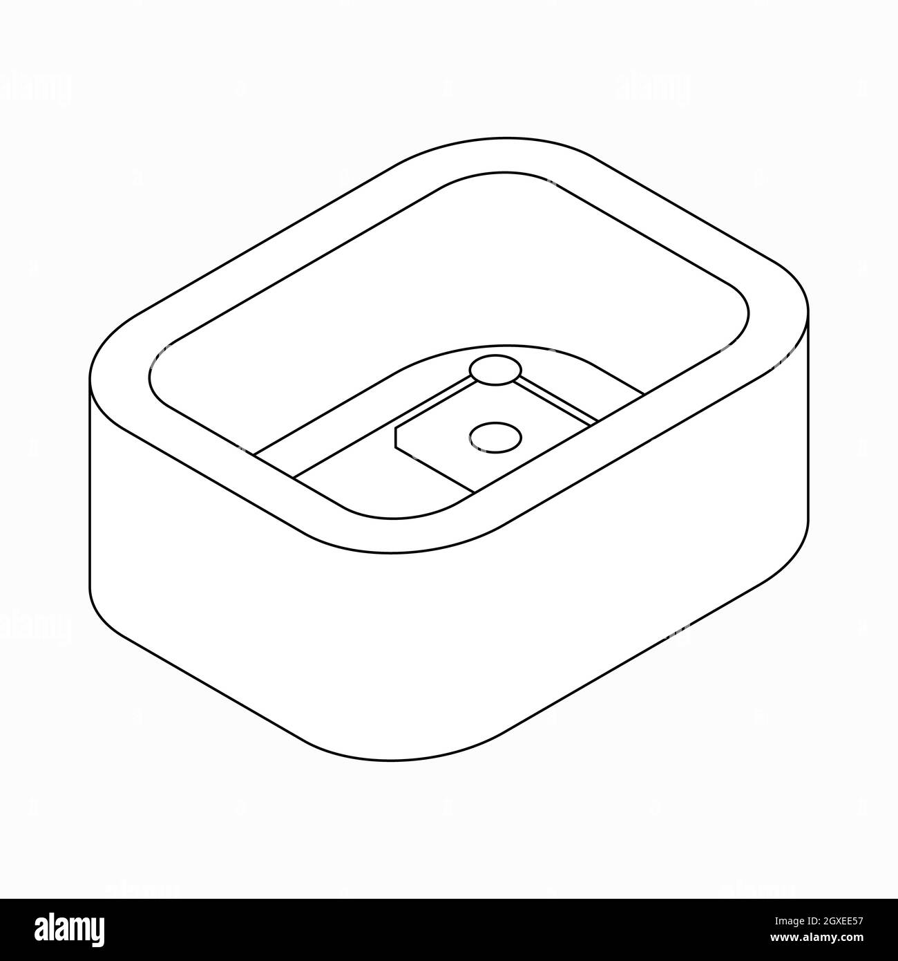 Icona dello stadio di baseball in stile 3d isometrico su sfondo bianco Foto Stock