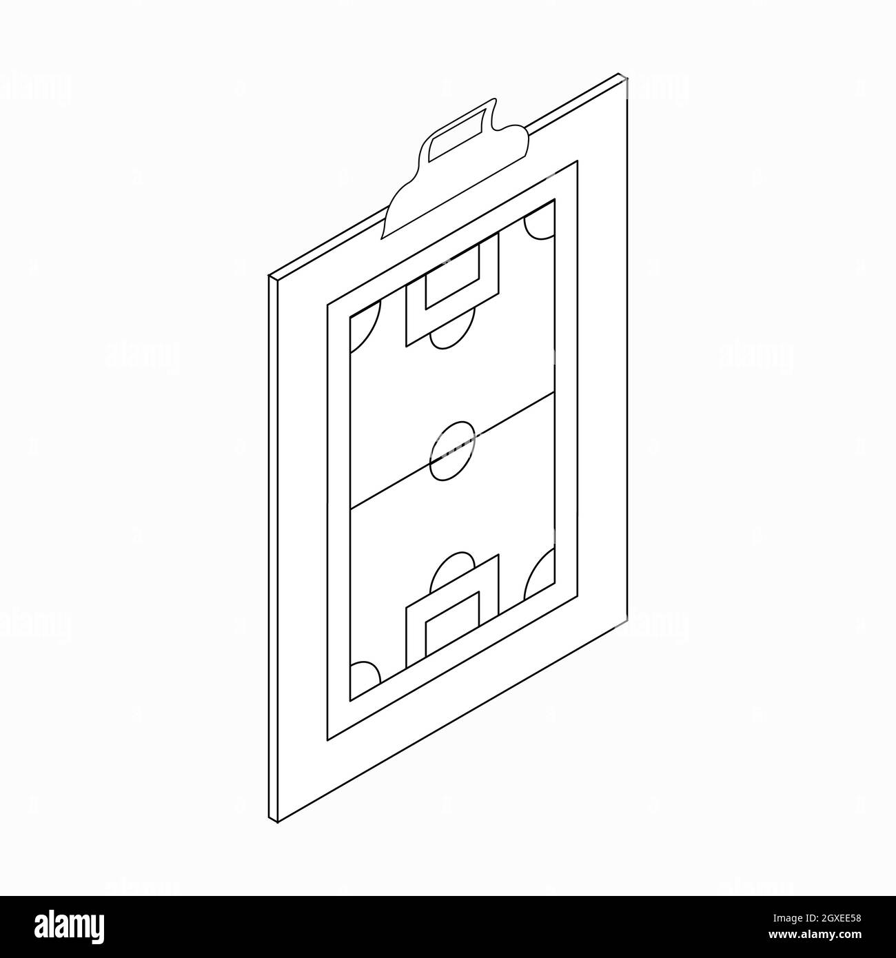 Appunti con icona tattica di calcio in stile 3D isometrico su sfondo bianco Foto Stock