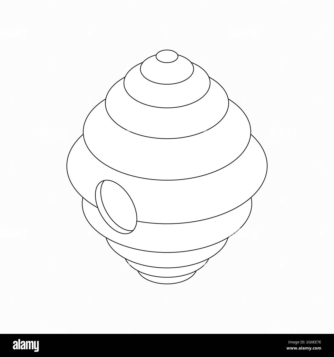 Icona dell'alveare sospeso in stile 3D isometrico isolata su sfondo bianco Foto Stock