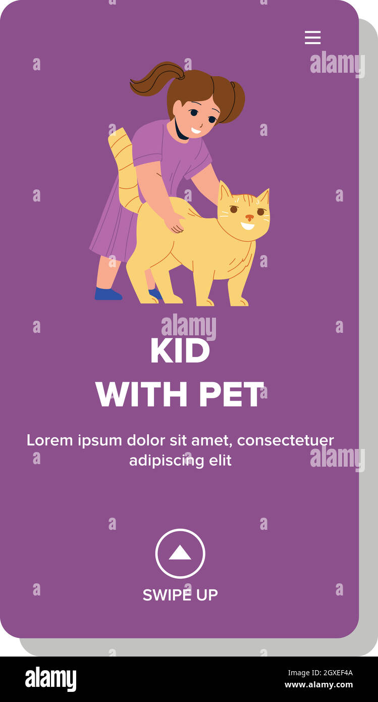 Ragazza Kid con animale domestico a Vector Clinica veterinaria Illustrazione Vettoriale