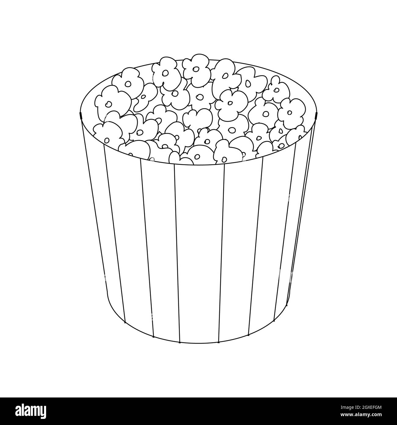 Icona popcorn in cartone in stile 3d isometrico su sfondo bianco Foto Stock