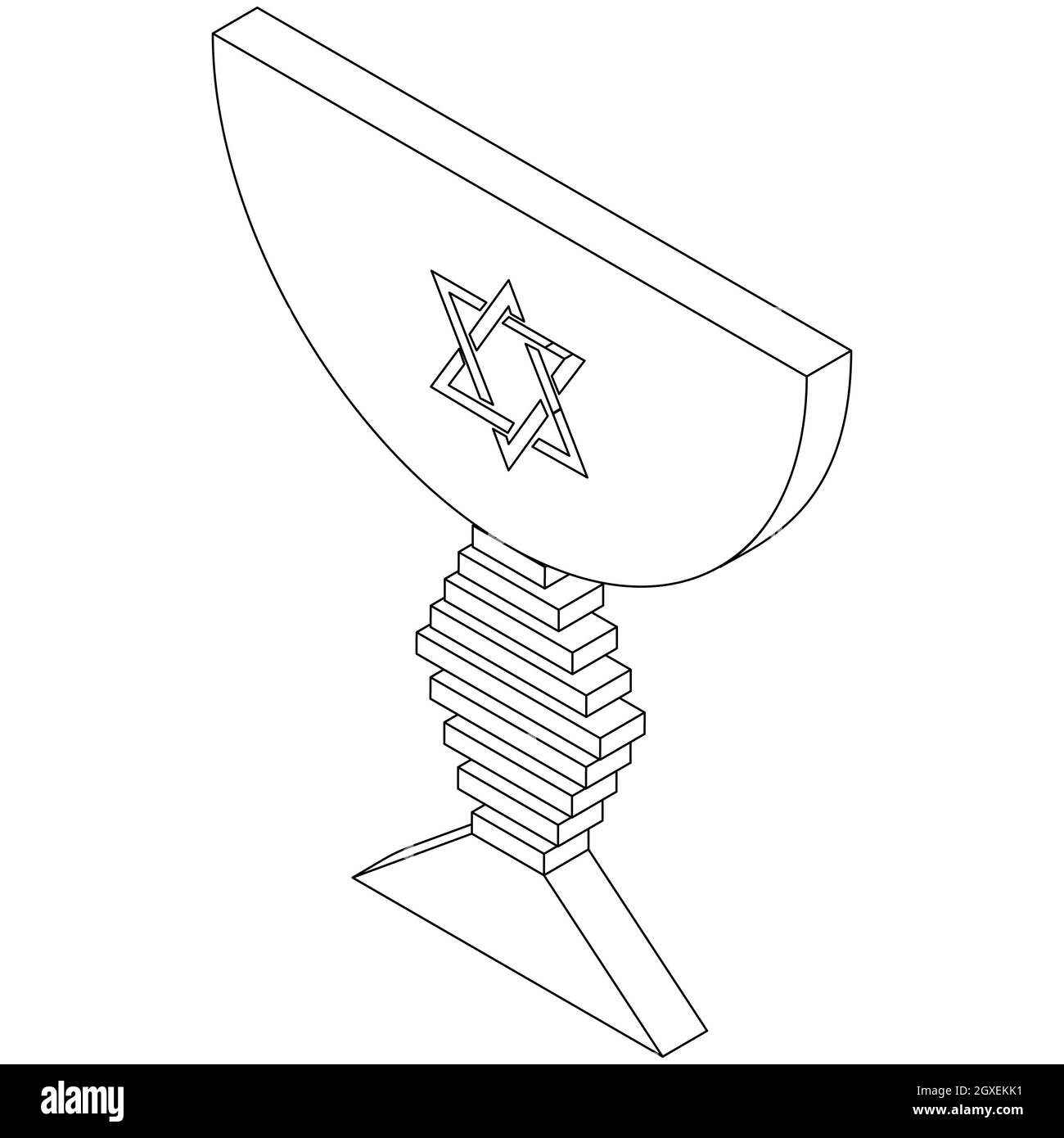 Icona della ciotola giudaica in stile 3d isometrico isolata su sfondo bianco Foto Stock