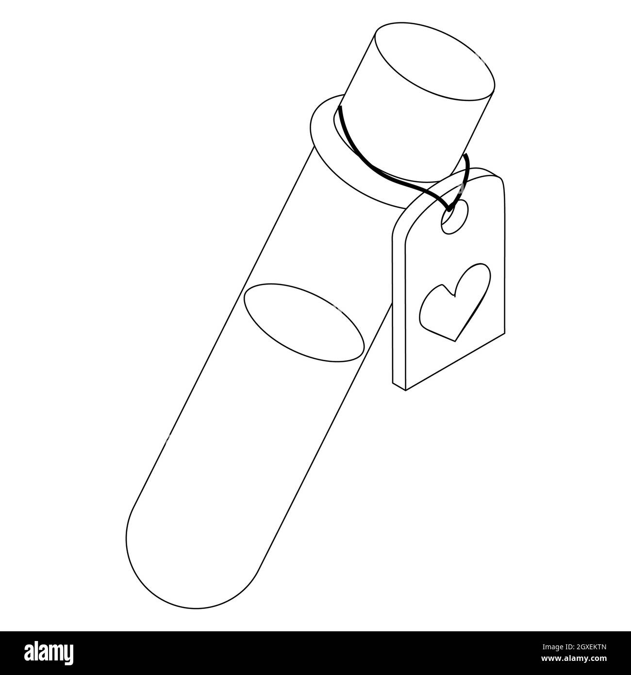 Prova l'icona dell'elisir dell'amore in stile 3d isometrico su sfondo bianco Foto Stock