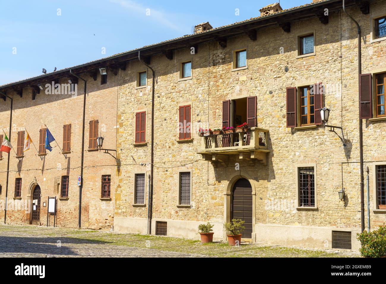 Castell Arquato, città storica in provincia di Piacenza, Emilia-Romagna, Italia Foto Stock