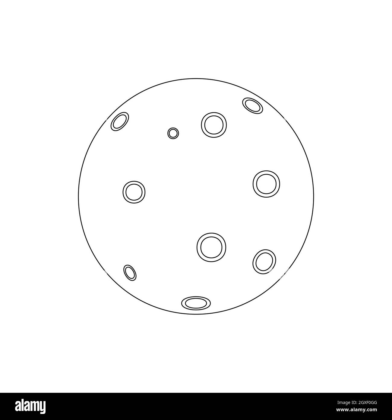 Icona Luna o pianeta in stile 3D isometrico su sfondo bianco Foto Stock