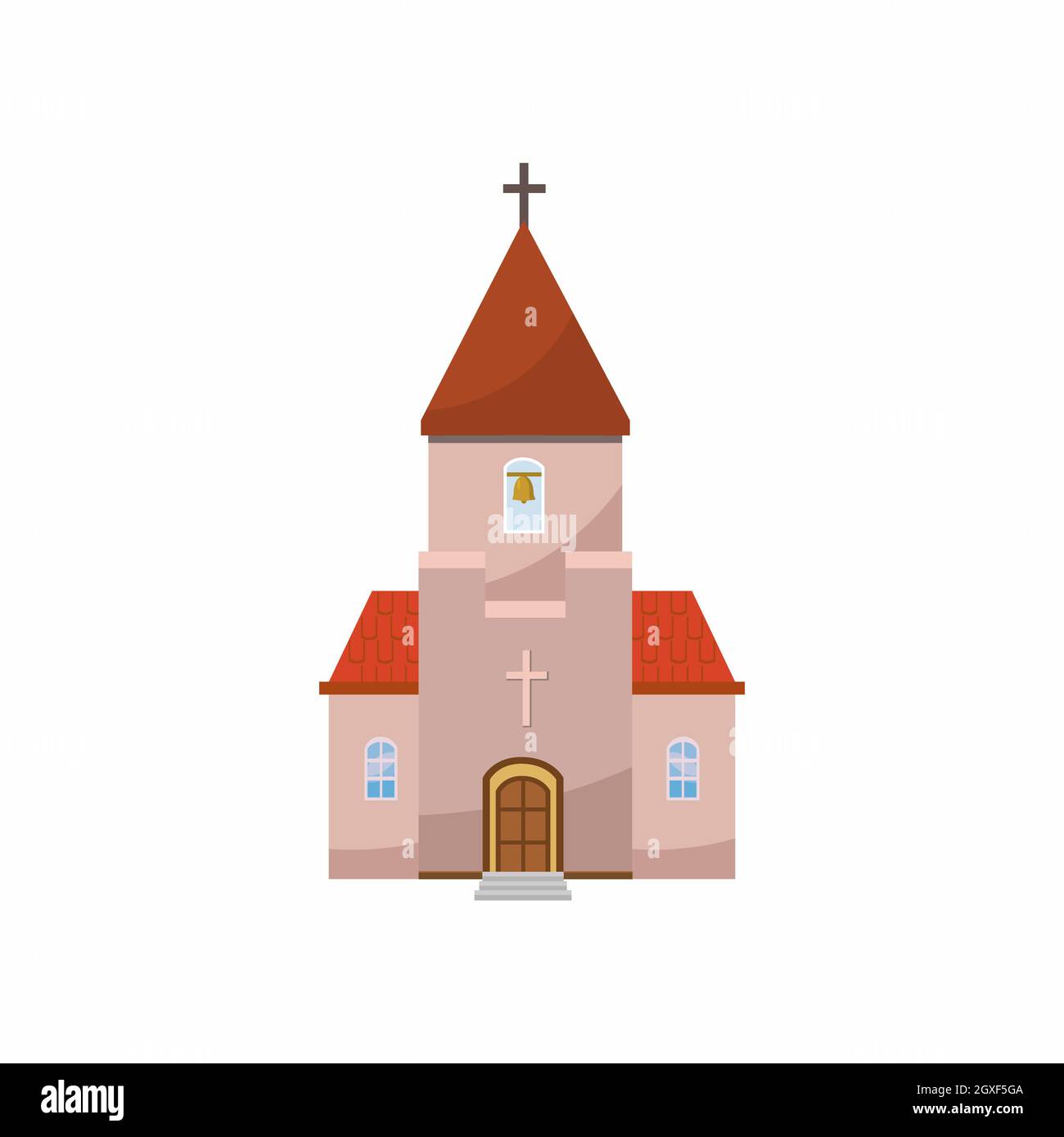 Icona della Chiesa in stile cartone animato su sfondo bianco Foto stock -  Alamy