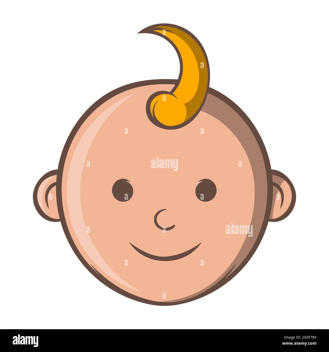 Icona del viso del bambino in stile cartoon su sfondo bianco Foto stock -  Alamy