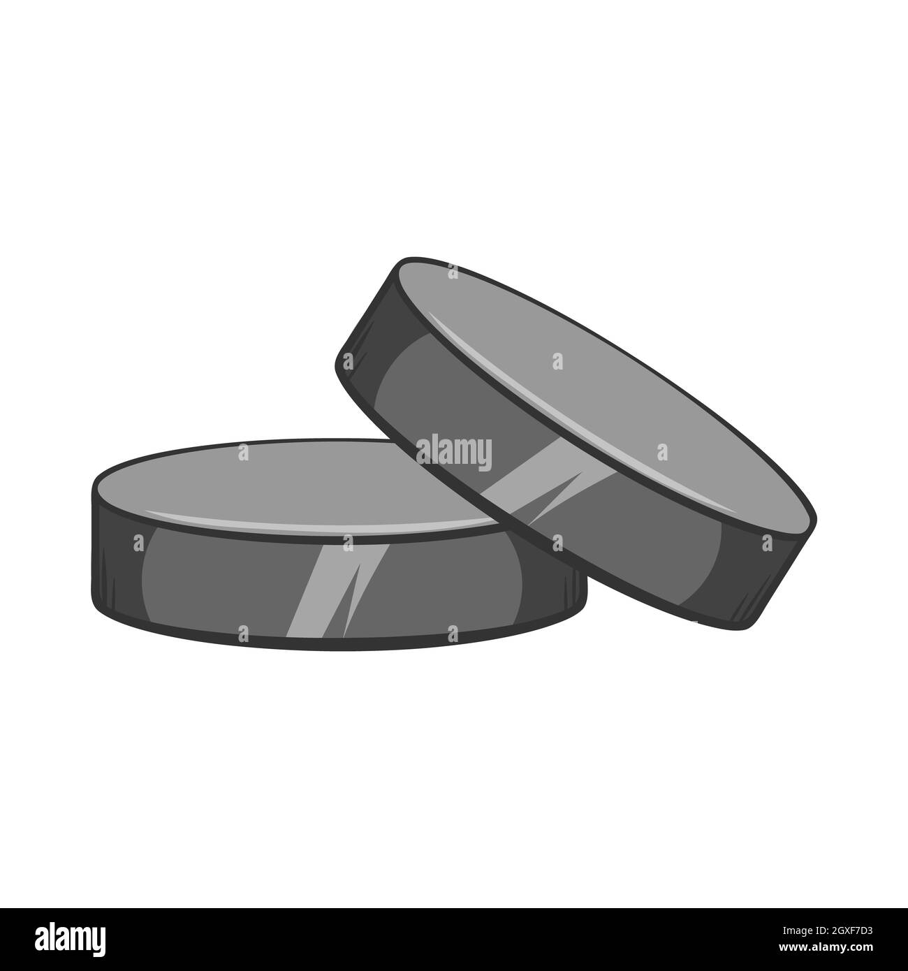 Due giochi di hockey in stile cartoon su sfondo bianco Foto Stock