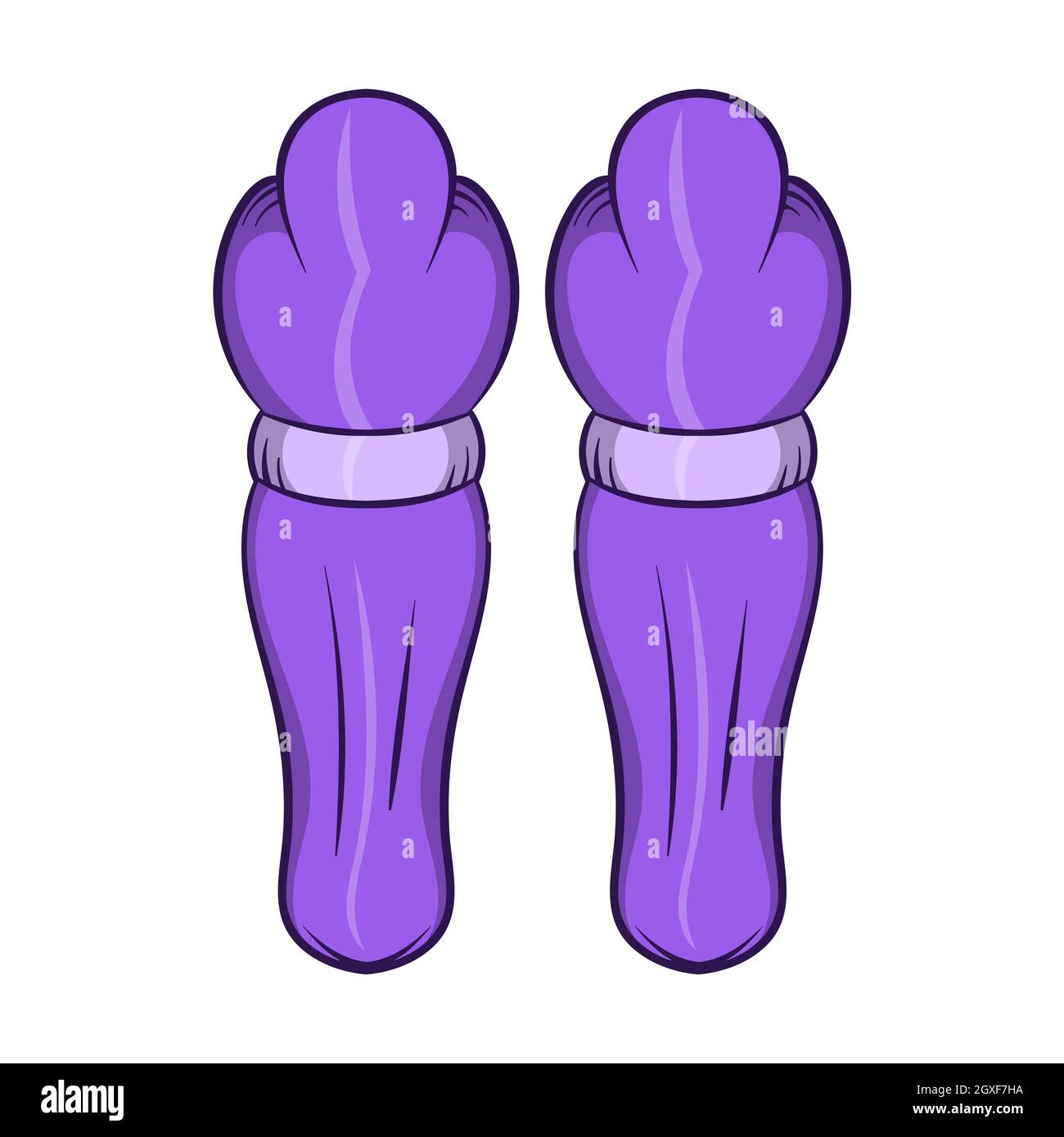 Protezione hockey, protezione ginocchia icona in stile cartoon su sfondo bianco Foto Stock