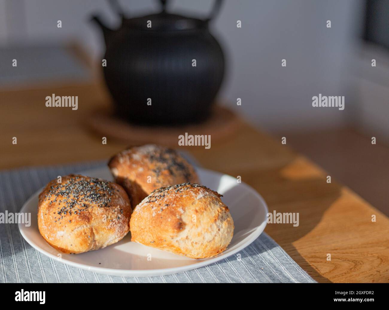 Panini sul piatto Foto Stock