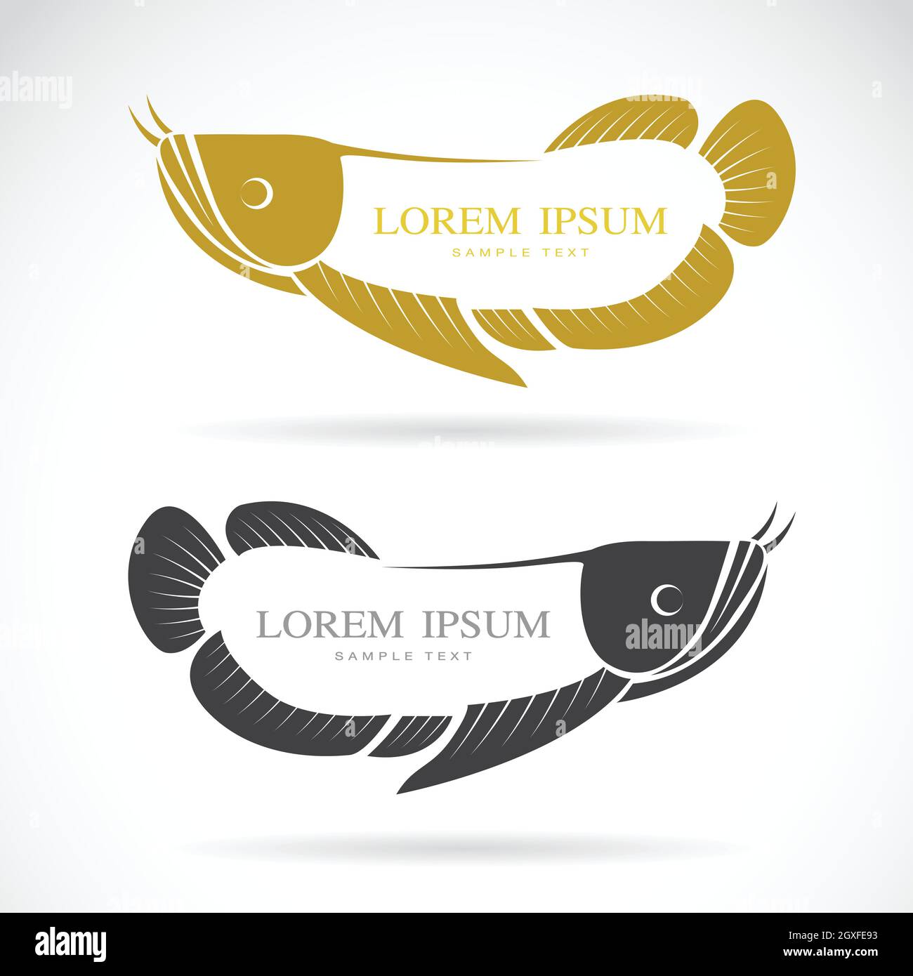 Immagine vettoriale del pesce arowana su sfondo bianco. Illustrazione vettoriale a livelli facilmente modificabile. Animali selvatici. Animali da fattoria. Illustrazione Vettoriale