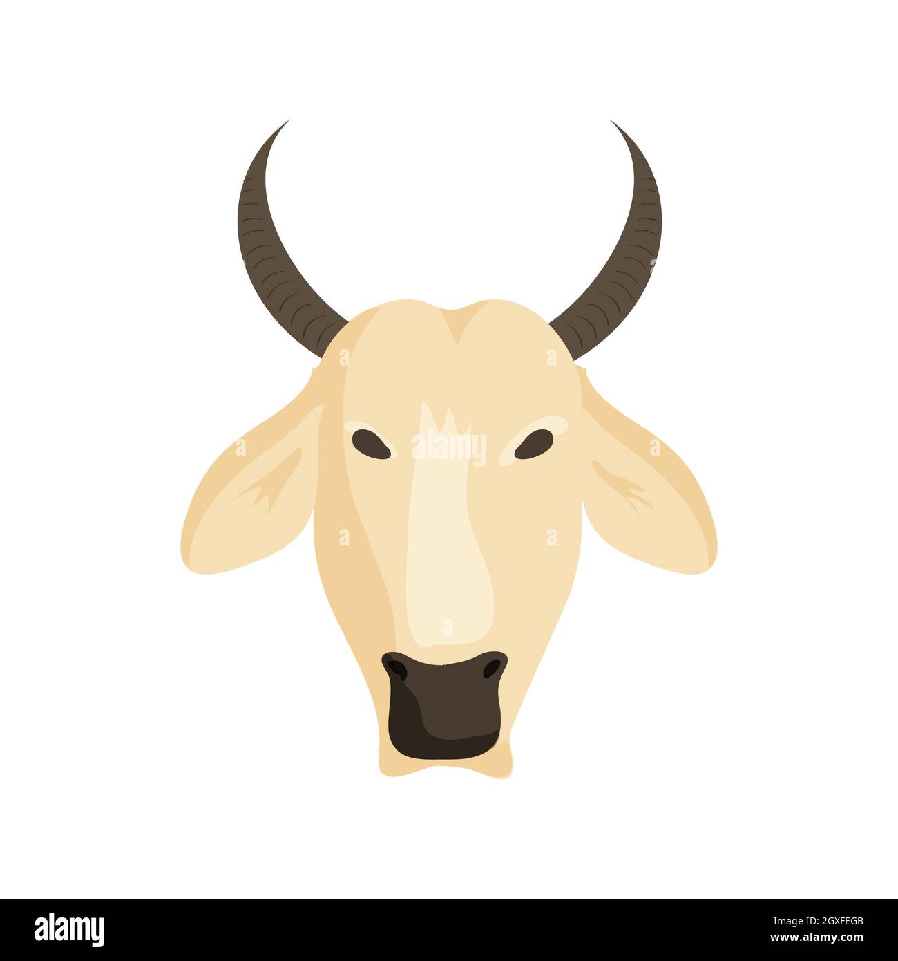 Icona mucca in stile cartone animato isolato su sfondo bianco. Animali simbolo Foto Stock