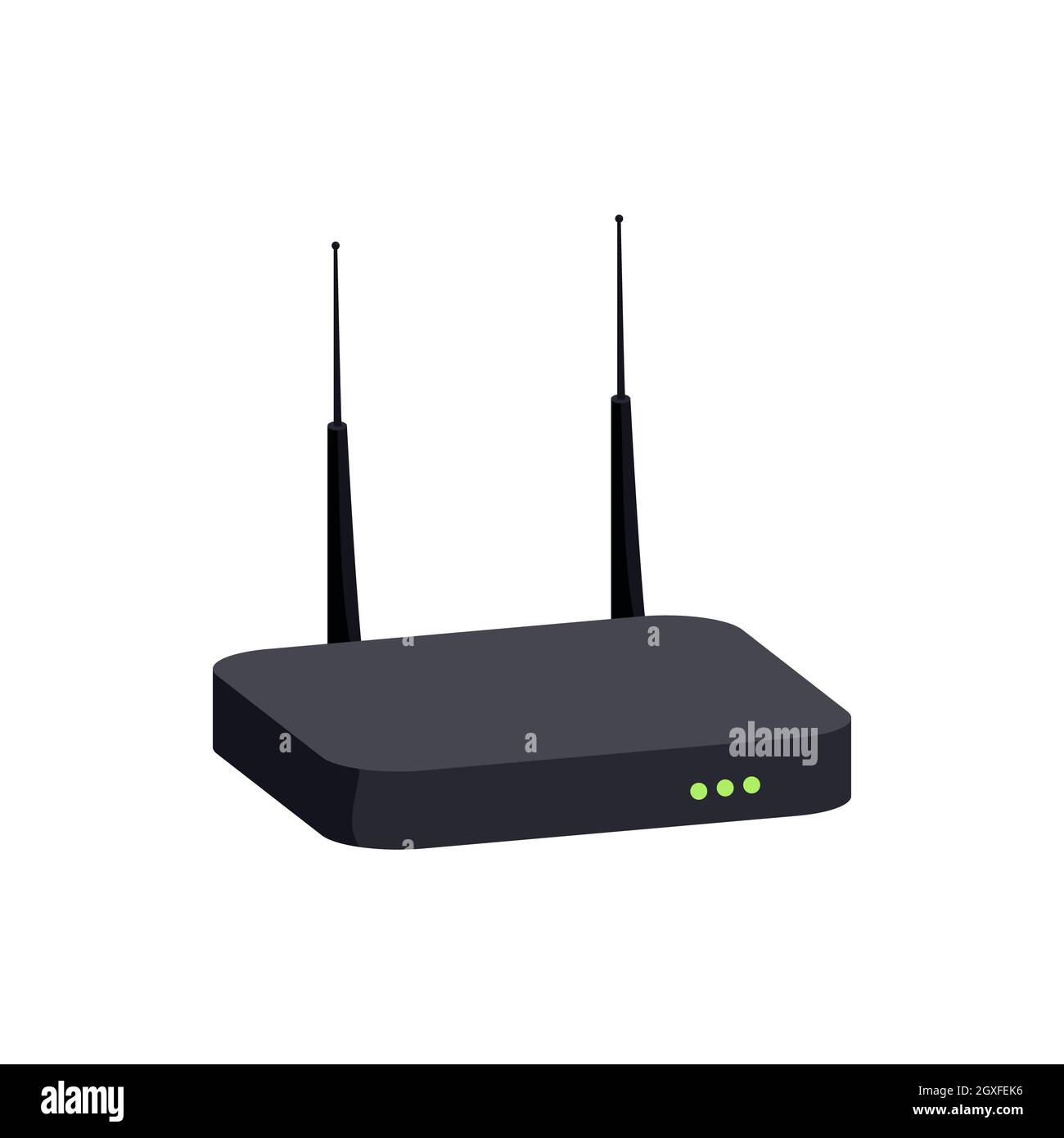 Icona del router in stile cartoon su sfondo bianco Foto Stock