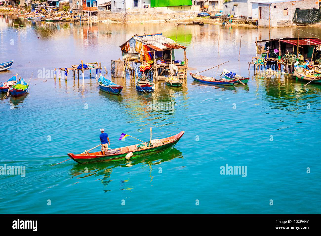 Cau Lang Co un piccolo villaggio di pescatori tra Hue e da Nang Foto Stock