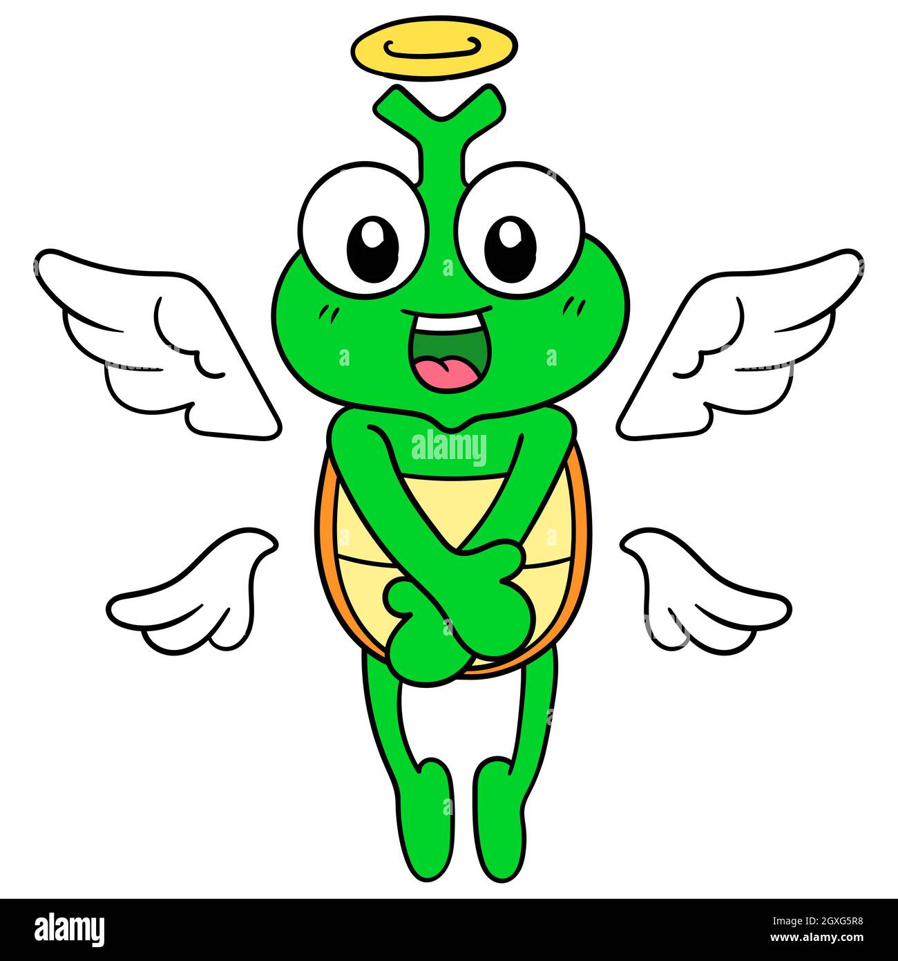 la tartaruga che era morta divenne un angelo che volava in cielo Illustrazione Vettoriale