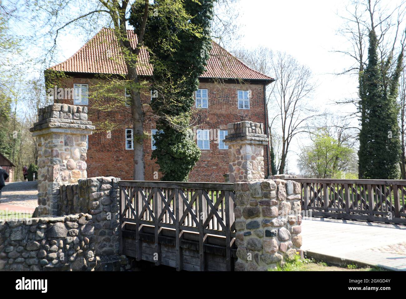 Burg Bodenteich, ehemallie Wasserburg aus dem Mittelalter, Bad Bodenteich, Niedersachsen, Deutschland Foto Stock