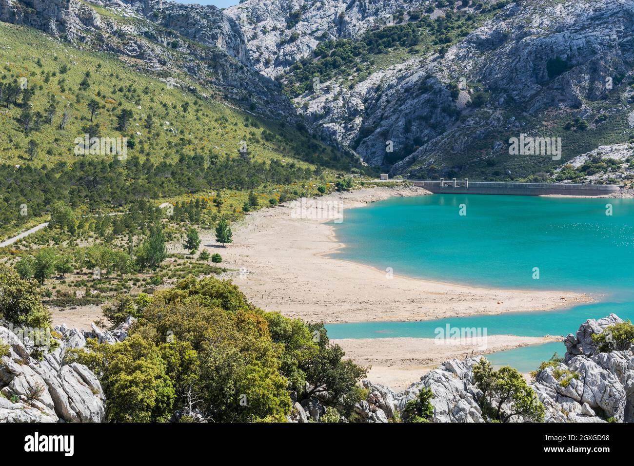 Viste fantastiche del Embalse de Cuber nella Sierra de Tramuntana, Mallorca, Spagna Foto Stock