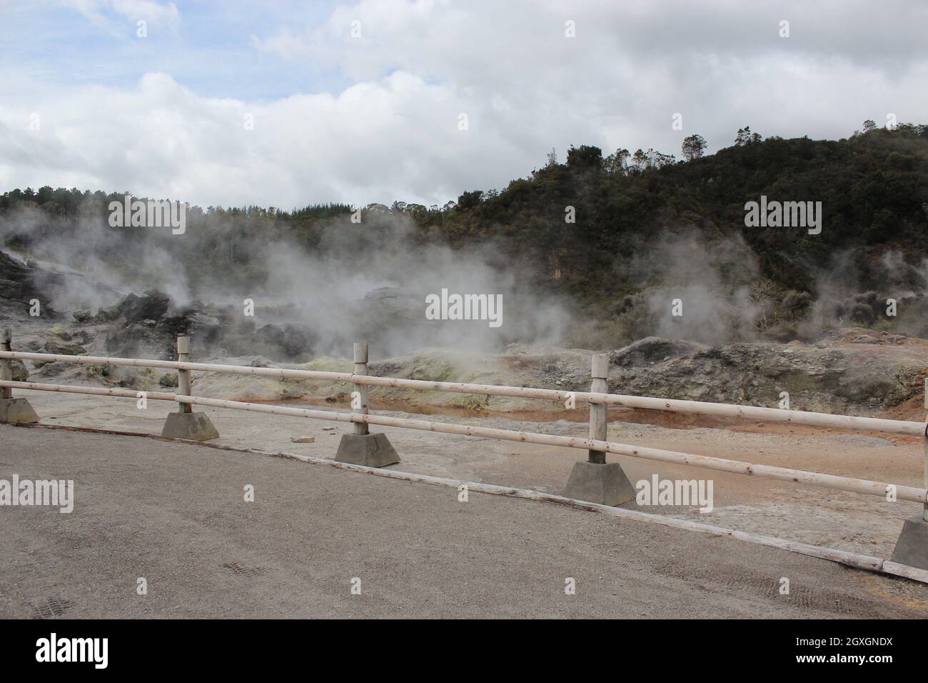 Eruzione del geyser. Pohutu geyser.Rotorua, Nuova Zelanda. 18 ottobre 2011 Foto Stock
