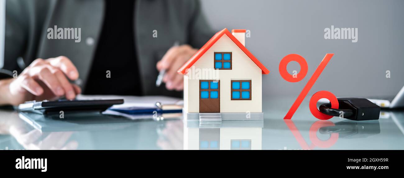 Tasso di interesse e blocco profitti. Sicurezza dei prezzi Foto Stock