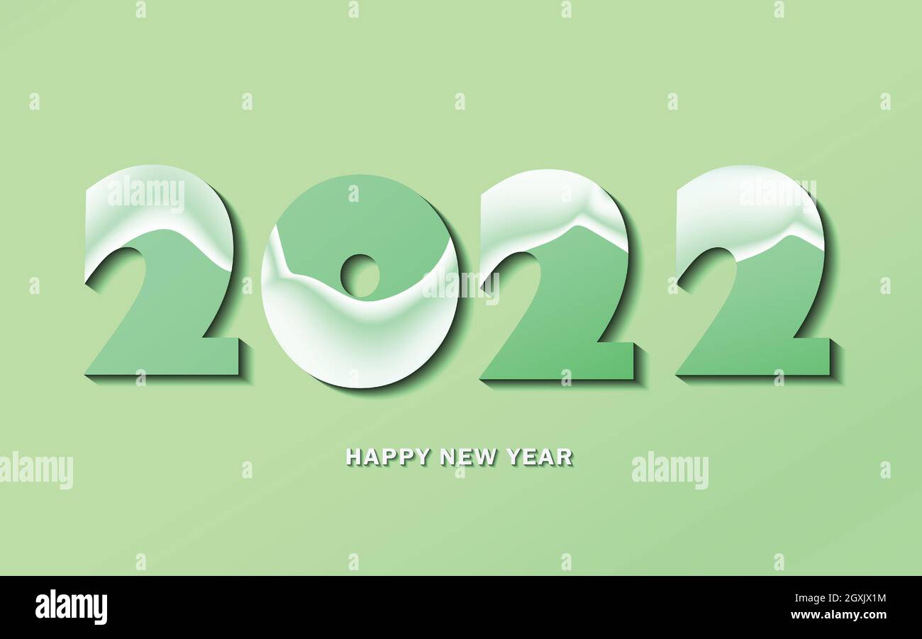 3D ICE 2022 decorazione vacanza su sfondo blu. Buon Natale o felice anno nuovo design. Biglietto vettoriale di saluto, banner, concetto di celebrazione con Illustrazione Vettoriale