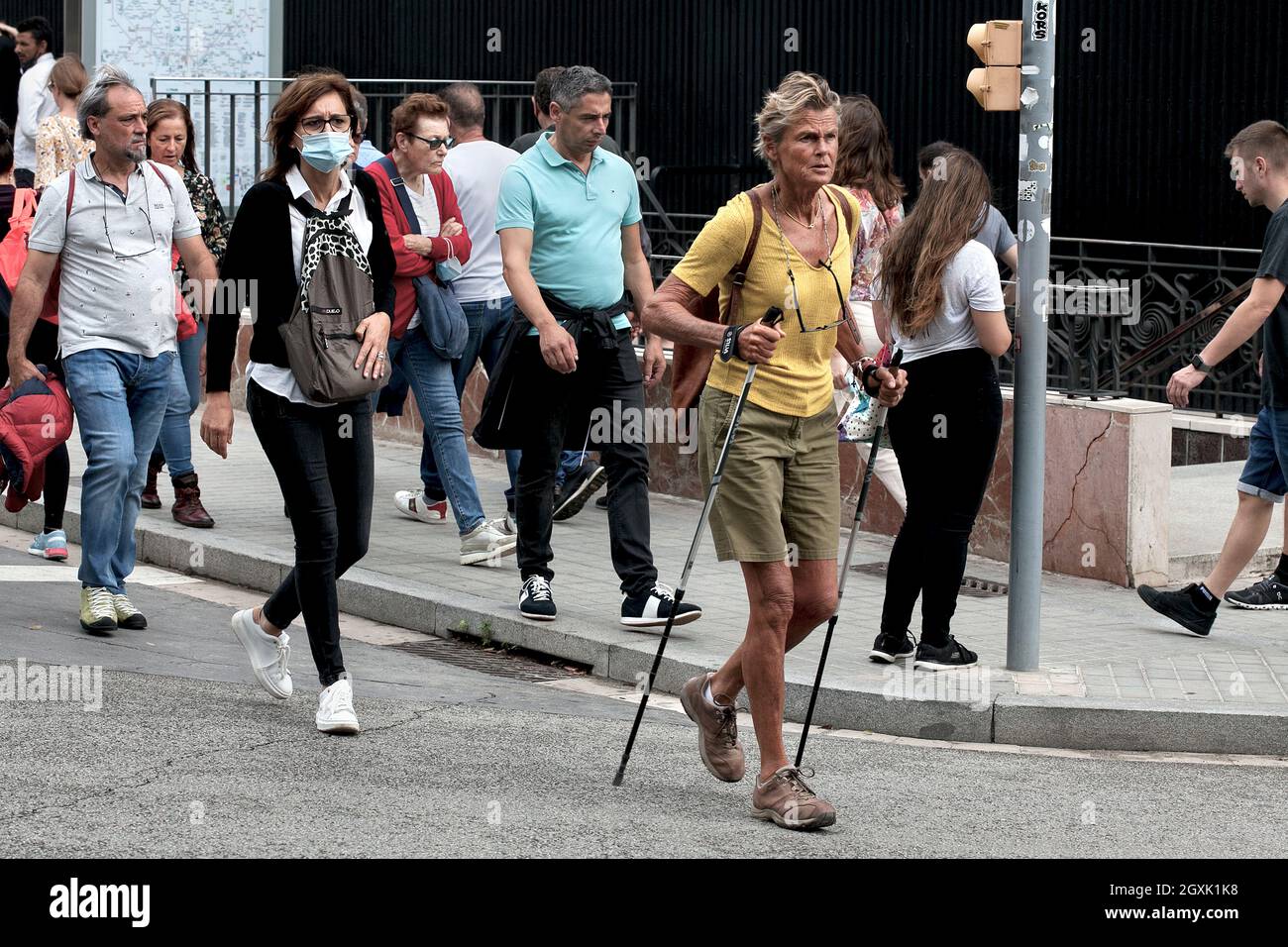 Turisti, Sagrada Familia, Barcellona, Spagna. Foto Stock