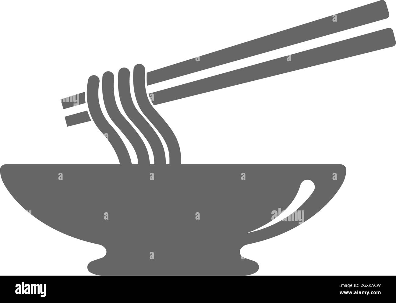 Immagine vettoriale del modello di logo con icona a forma di noodle Illustrazione Vettoriale