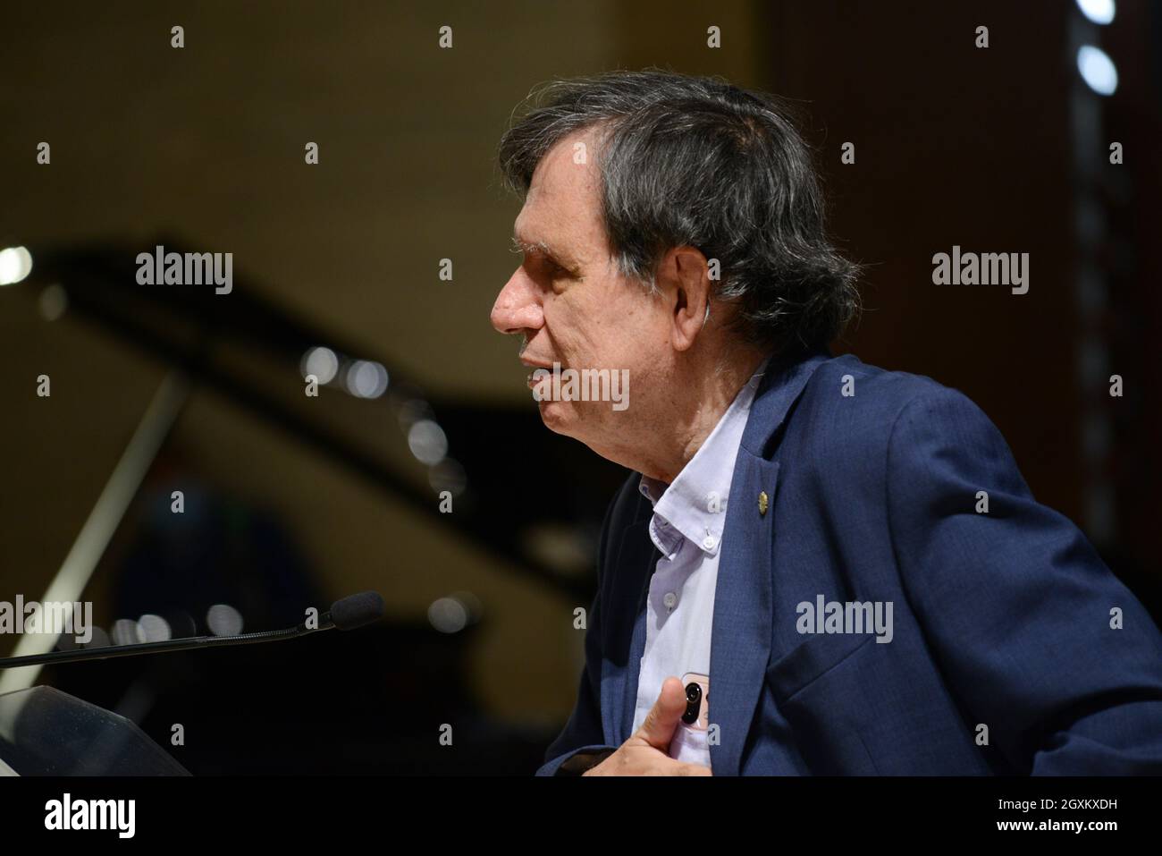 Roma, Italia. 05 ottobre 2021. Il Professor Giorgio Parisi durante Giorgio Parisi, Premio Nobel per la fisica, incontra professori e studenti universitari., News a Roma, Italia, Ottobre 05 2021 Credit: Independent Photo Agency/Alamy Live News Foto Stock