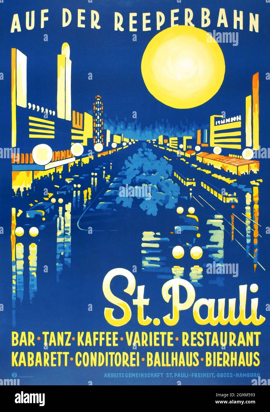 St. Pauli -Auf Der Reeperbahn Foto Stock