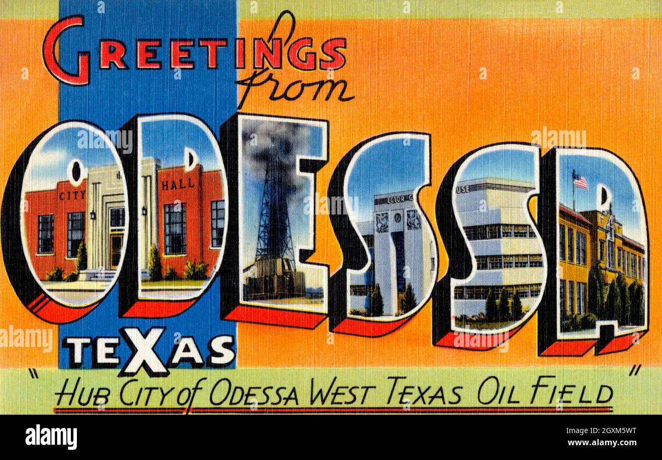 Saluti Da Odessa, Texas Foto Stock