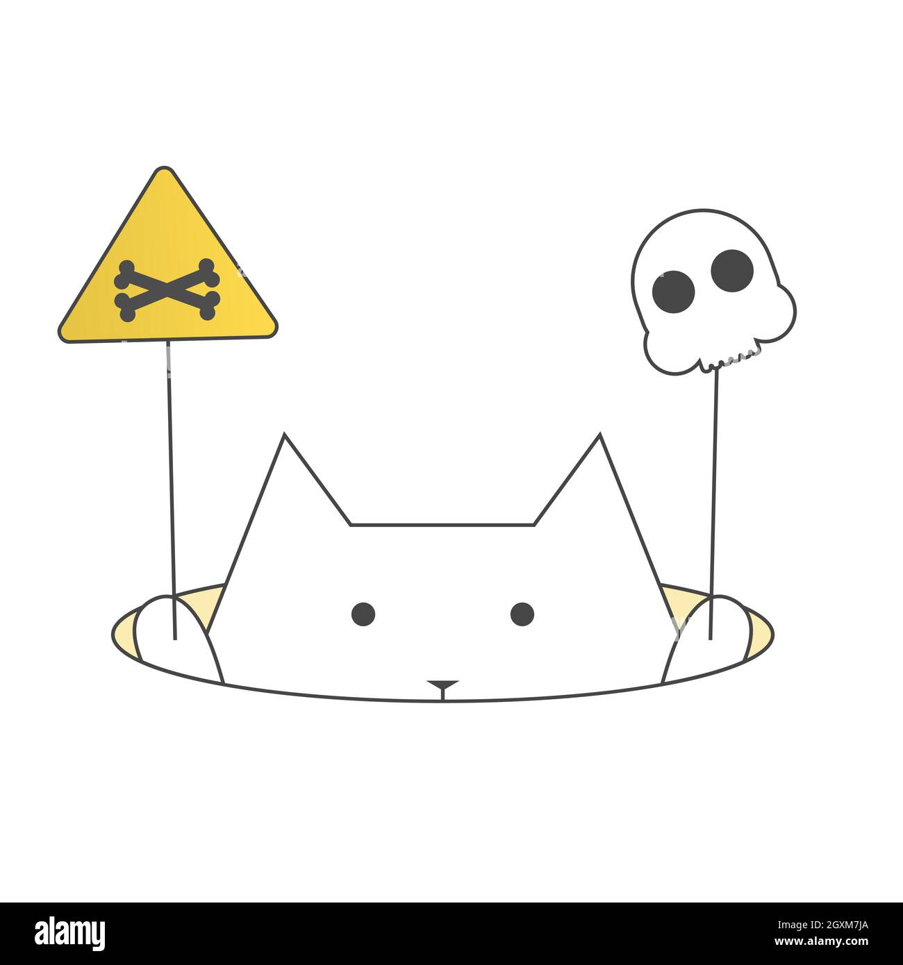 E-mail dannose. Problema con il portatile. Messaggio con un teschio sullo schermo del notebook Illustrazione Vettoriale