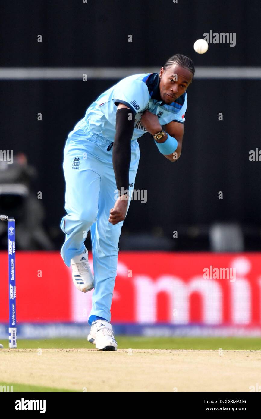 Inghilterra Jofra Archer Bowls Foto Stock