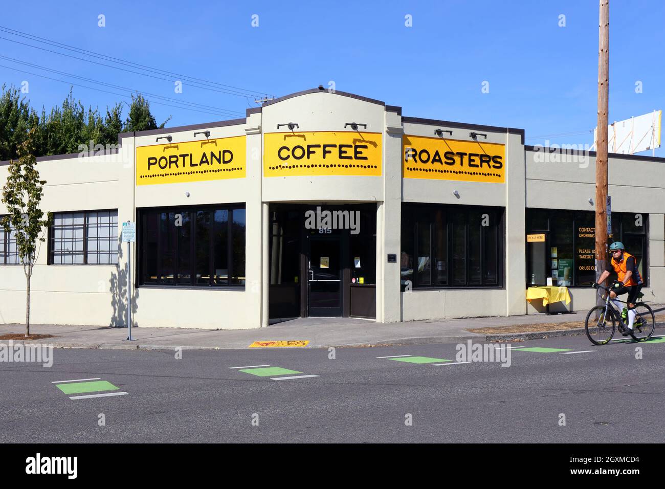 Portland Coffee Roasters, 815 se Oak St, Portland, Oregon. Facciata esterna di una caffetteria nel quartiere di Buckman. Foto Stock