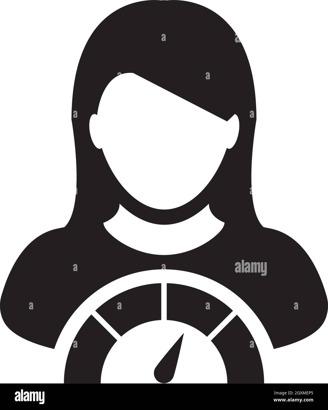 Social credit core icona punteggio metro vettore femminile utente persona profilo avatar simbolo per in un glifo pittogramma illustrazione Illustrazione Vettoriale