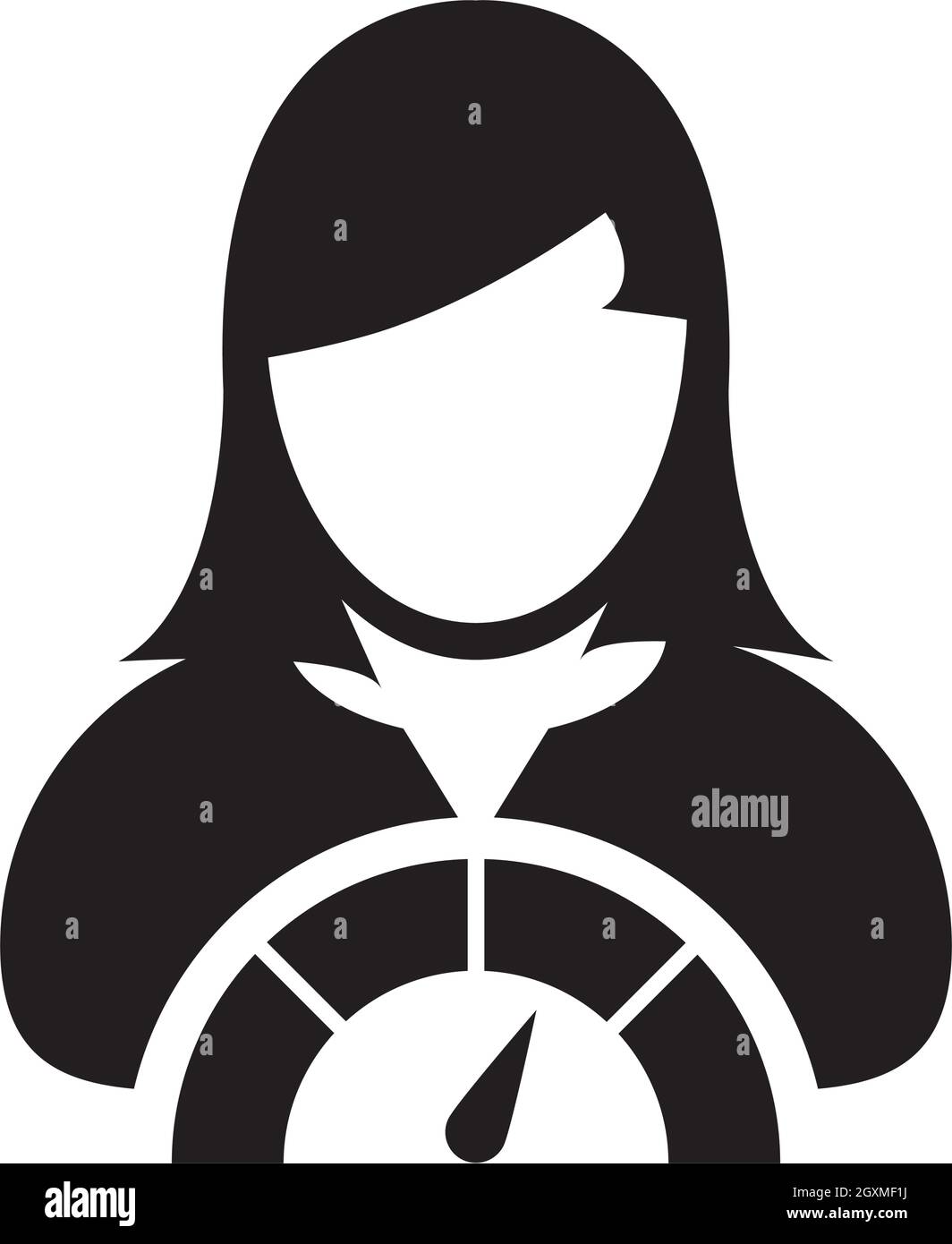 Social Score icona segno metro vettore femminile utente persona profilo avatar simbolo per in un glifo pittogramma illustrazione Illustrazione Vettoriale