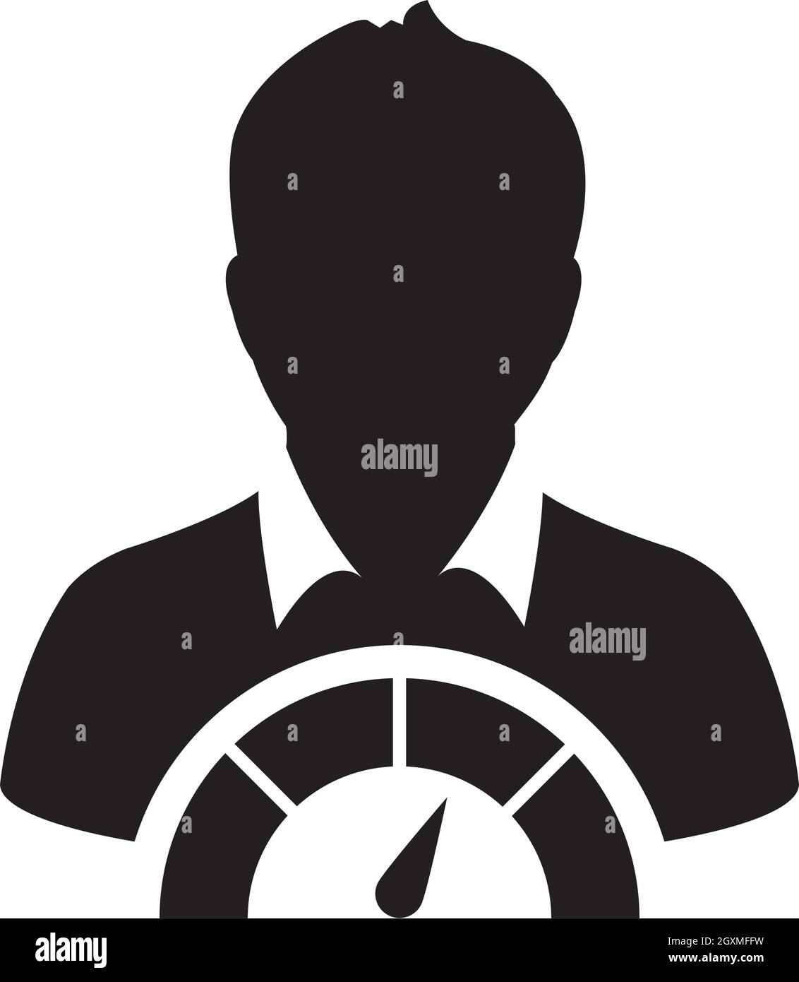 Sistema di credito sociale icona segno strumento vettore uomo utente persona profilo avatar simbolo per in un glifo pittogramma illustrazione Illustrazione Vettoriale