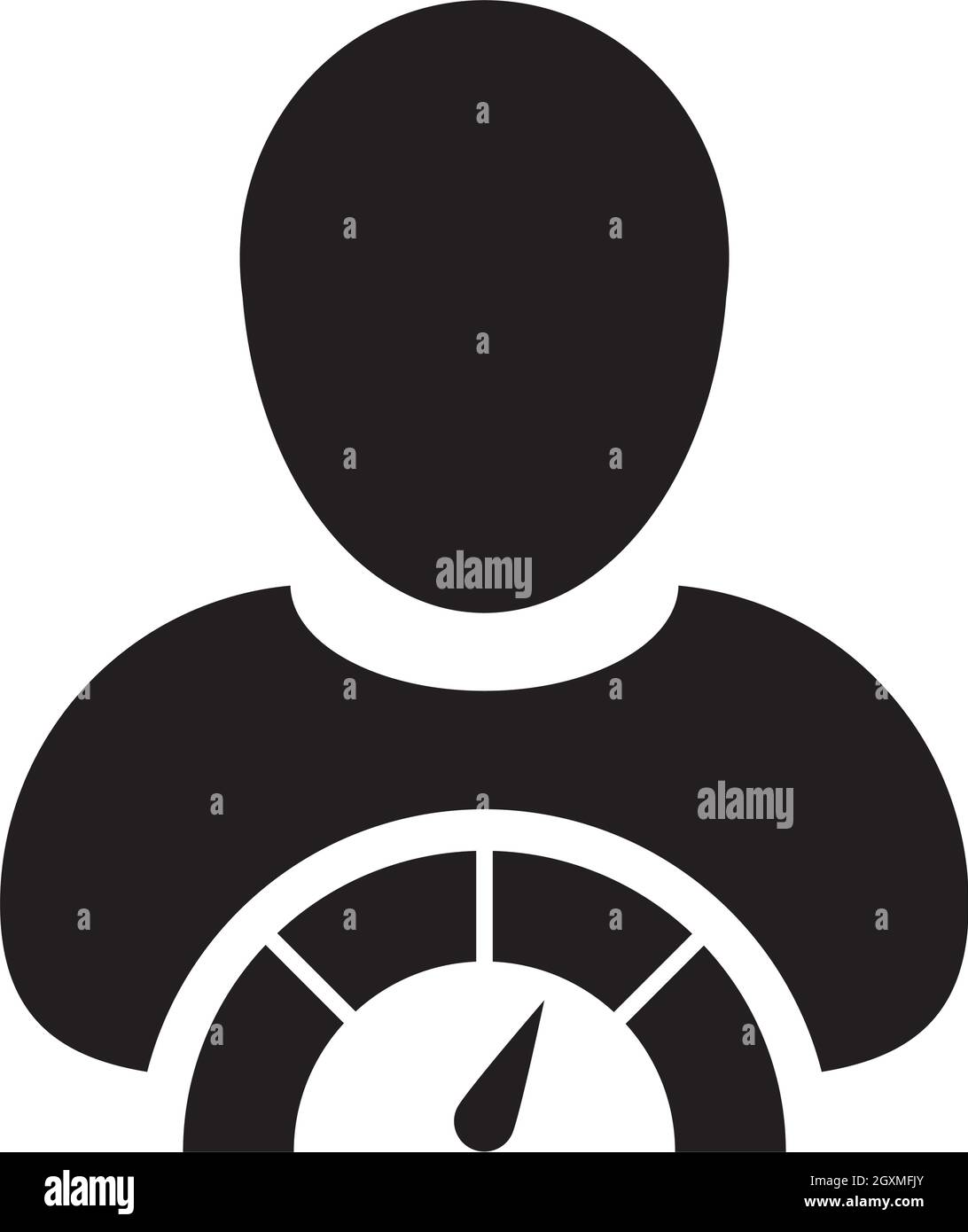 Icona del segno di credito sociale segno meter vettore maschio utente persona profilo avatar simbolo per in un pittogramma glifo illustrazione Illustrazione Vettoriale