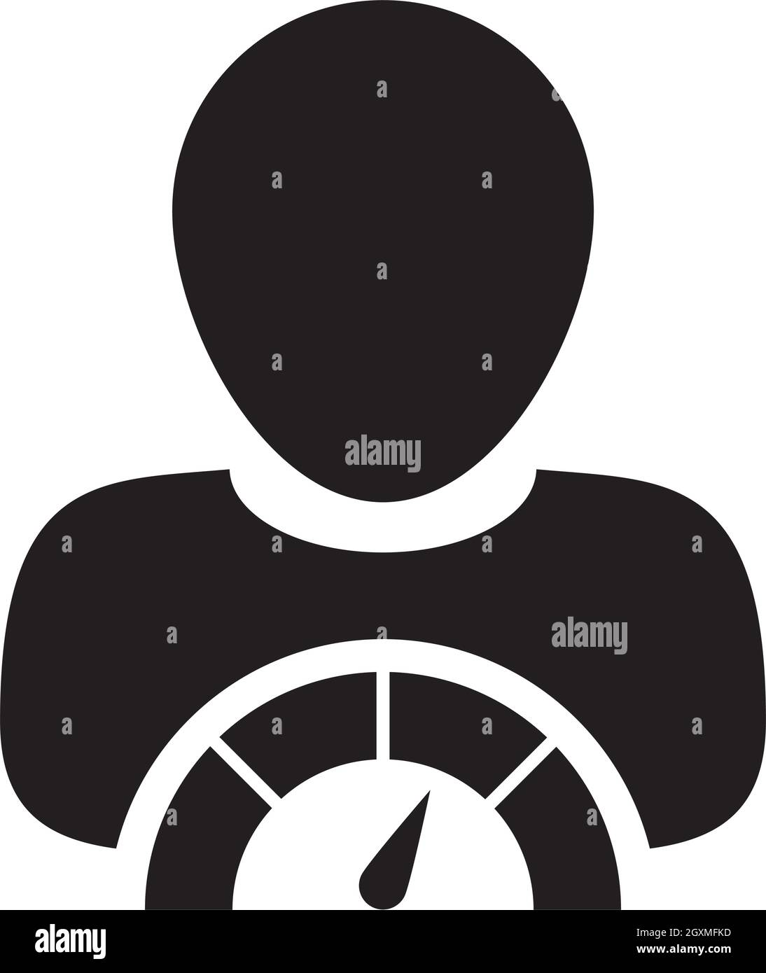Social credit score icona punteggio metro vettore uomo utente persona profilo avatar simbolo per in un glifo pittogramma illustrazione Illustrazione Vettoriale