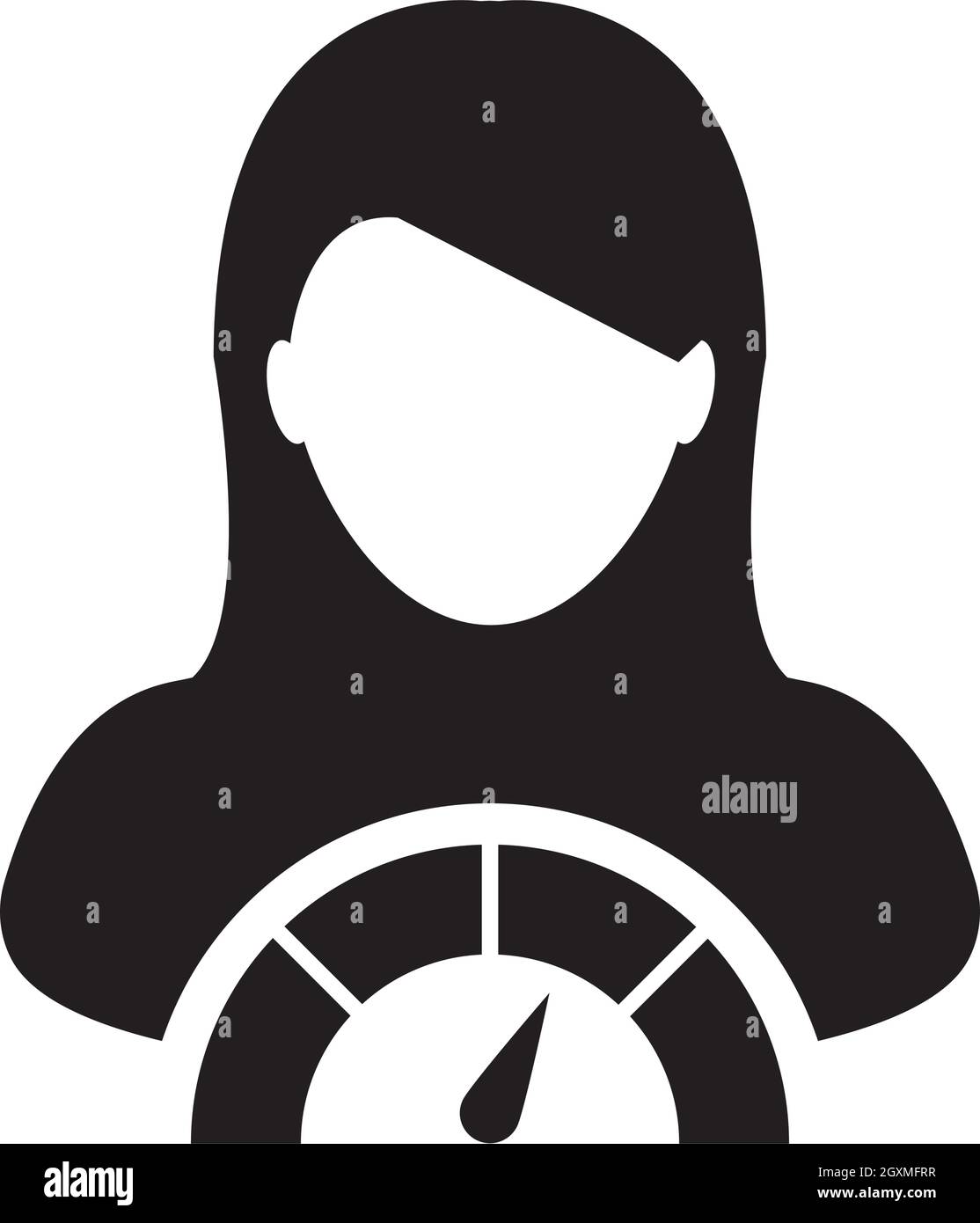 Social Score icona segno metro vettore femminile utente persona profilo avatar simbolo per in un glifo pittogramma illustrazione Illustrazione Vettoriale