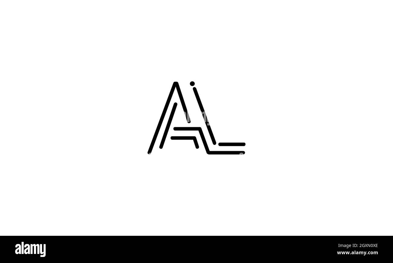 DESIGN AL o LA con logo in linea minimalista Illustrazione Vettoriale