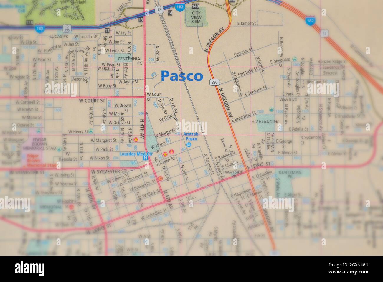 Mappa di Pasco, Washington Foto Stock