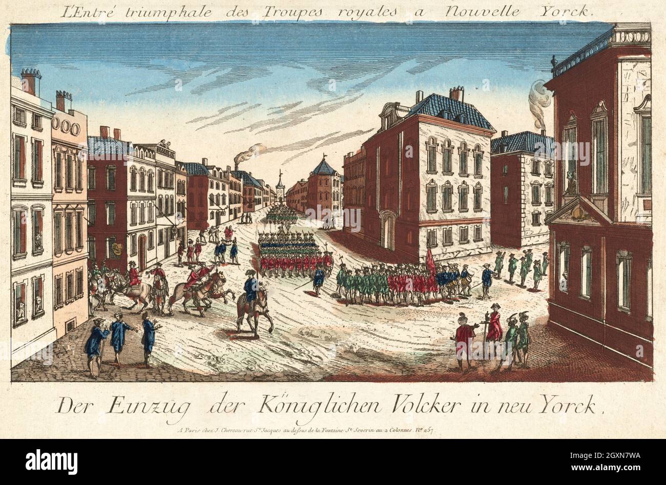 Truppe britanniche Marching a New York Foto Stock
