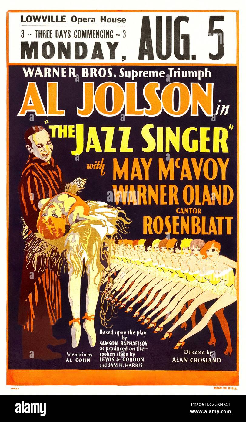 Al Jolson in "The Jazz Singer" Foto Stock
